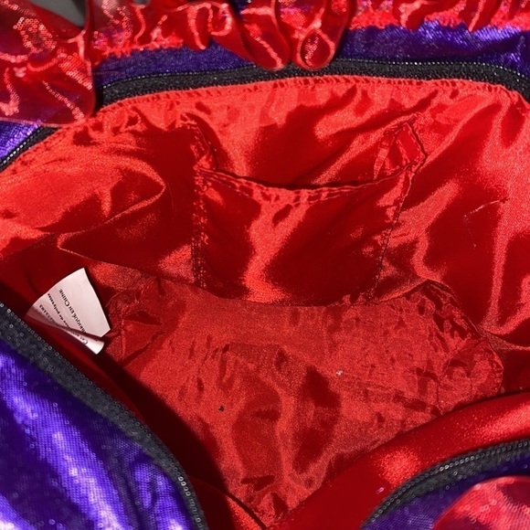 Red Hat Society Hatter Bodice Corset Whimsigoth Purple Red Velvet Mini Party Bag - Picture 16 of 16